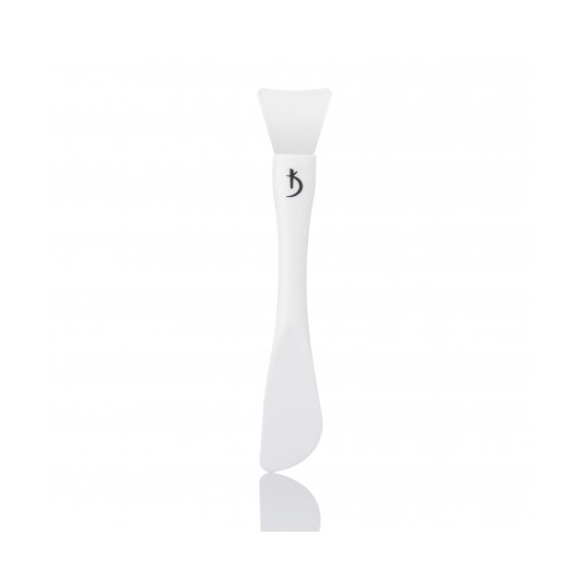 Double-sided plastic brush for applying masks with a silicone tip (color: white) - Kodi Professional