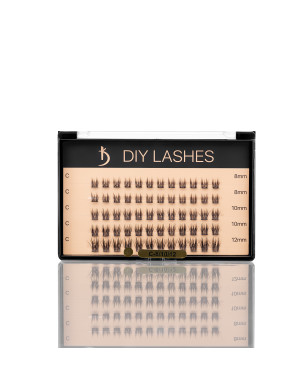 Eyelash Extensions DIY LASHES 01B C 0,07 (8 mm - 2, 10 mm - 2, 12 mm - 1)