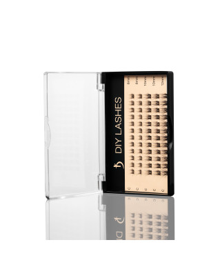 Eyelash Extensions DIY LASHES 01B C 0,07 (8 mm - 2, 10 mm - 2, 12 mm - 1)