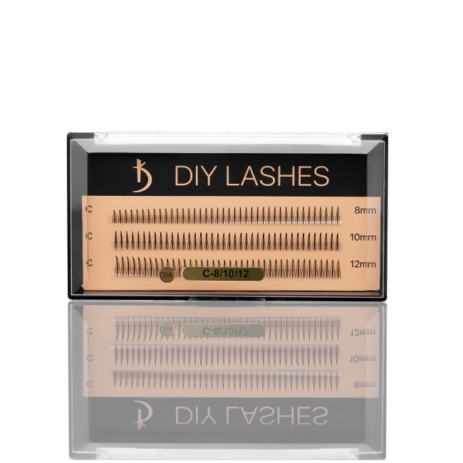 Eyelash Extensions DIY LASHES 08A C 0,07 (8 mm, 10 mm, 12 mm) - Kodi Professional