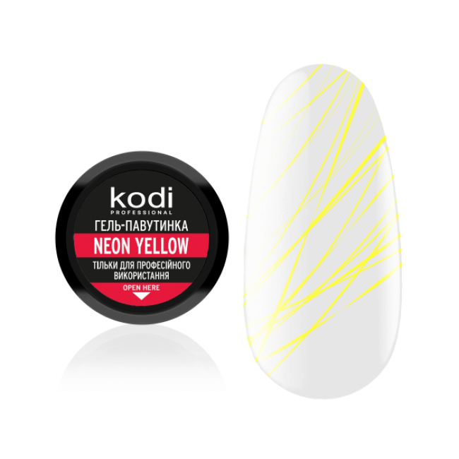 Gel araignée pour ongles Kodi Professional Jaune Néon, 4 ml - Kodi Professional