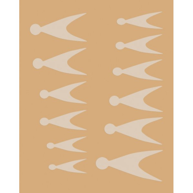 Moldі - Stencils for French manicure on top forms (12 pcs/set) - Kodi Professional