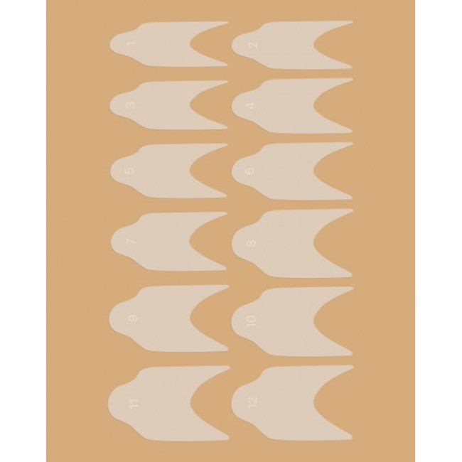 Moules carrés - Pochoirs pour manucure française sur formes supérieures (12 pièces/ensemble) - Kodi Professional