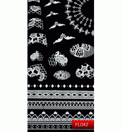 Nail Art Stickers FL 042 White