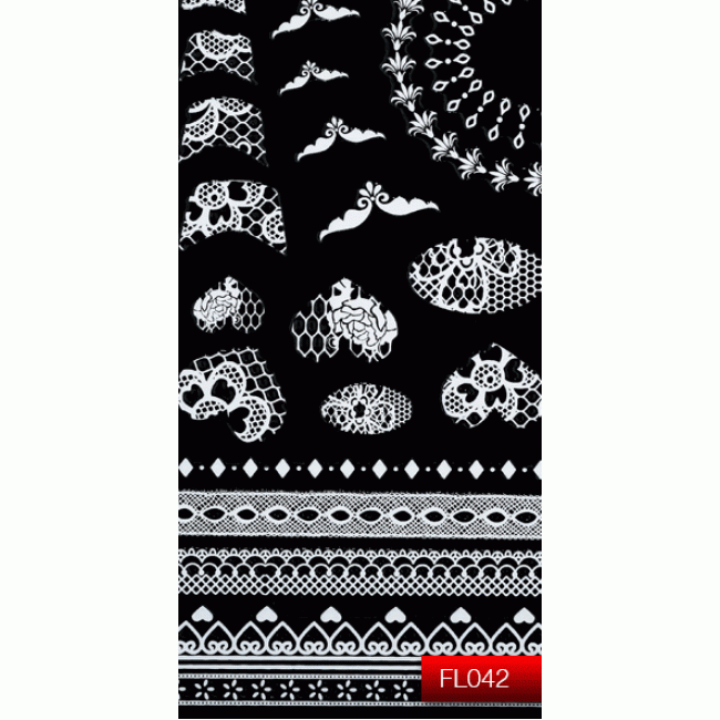Nail Art Stickers FL 042 White - Kodi Professional