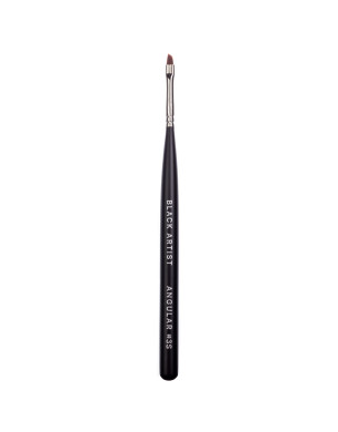 Angular Beveled Nail Art Brush "Black Artist" №3S, Handle: Black, Bristle: Nylon