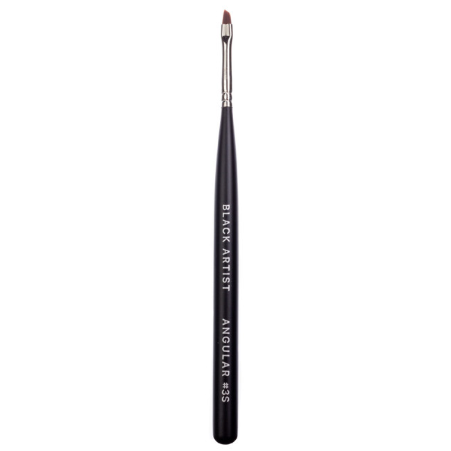 Pinceau biseauté angulaire pour nail art « Black Artist » n° 3S, manche : noir, poils : nylon - Kodi Professional