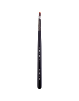 Brush for Gel Nail Modeling "Black Artist" № 4 Shape: Square, Handle: Black, Bristle: Nylon