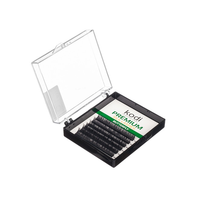 Eyelashes C 0.10 (6 Rows: 8 mm) Butterfly Green Pack - Kodi Professional