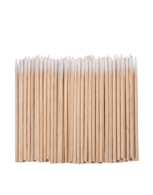 Pointed wooden sticks with cotton tips (100 pcs/pack)