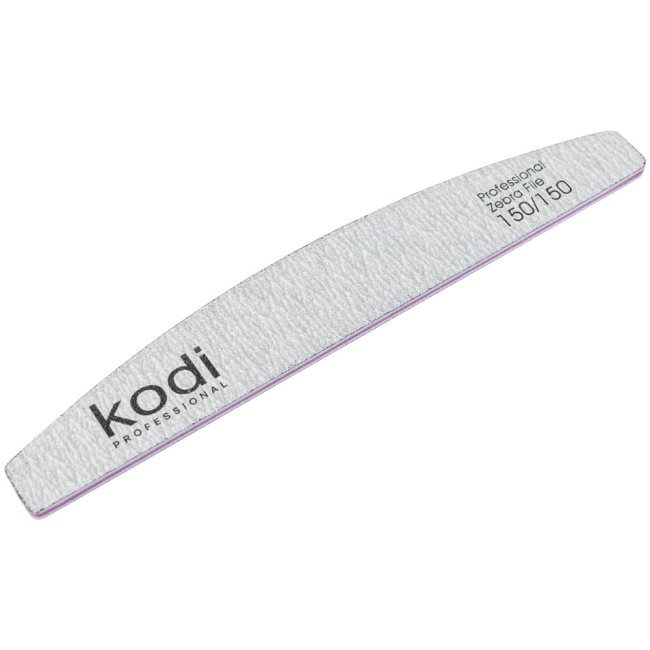 №124 Nail File «Crescent» 150/150 (Color: Light Gray, Size: 178/28/4) - Kodi Professional