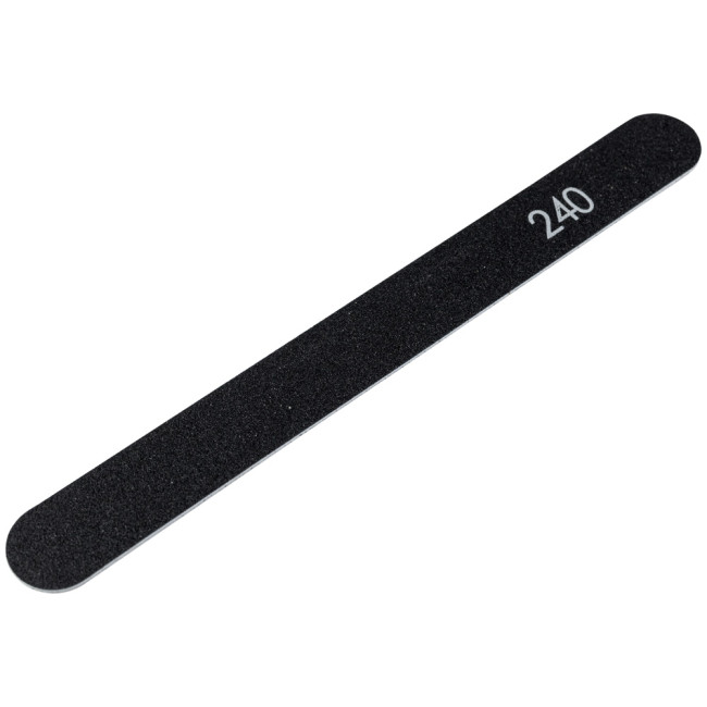 №185 Replaceable File for Straight Base 240 Grit (Color: Black, Size 178/19 mm), 25pcs/pack - Kodi Professional