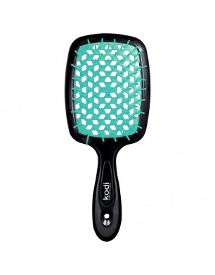  Soft Touch Hairbrush Black/Aqua