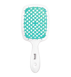 Soft Touch Hairbrush White/Aqua