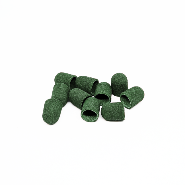 Pedicure cap set, rounded cylinder, 320 grit, soft abrasive, diameter 10.0 mm (10 pcs / pack) Kp130fK - Kodi Professional