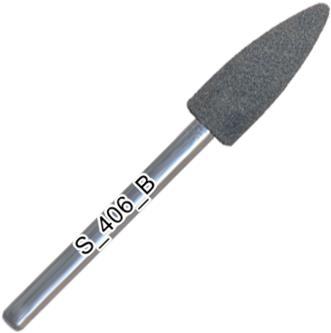 Silicone polisher, cone, medium abrasive, d=5,5 mm, length of working part 16 mm, S_406_K