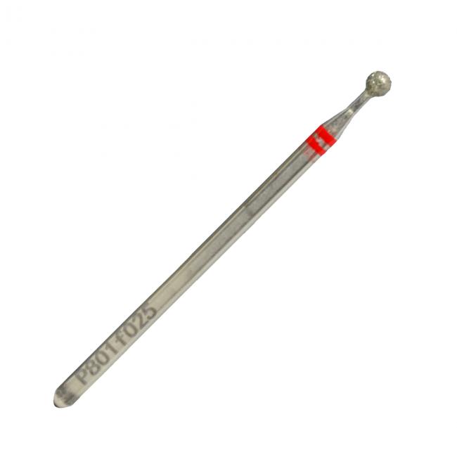 Fraise diamantée, abrasif doux, diamètre 2,5 mm, longueur de la pièce 2,5 mm P801f025