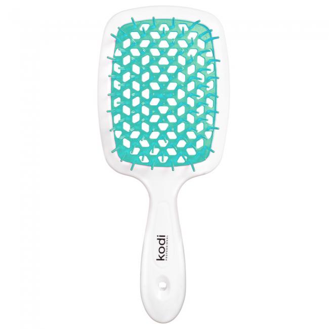 Soft Touch Hairbrush White/Aqua