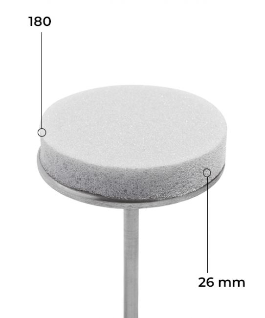 Buff disk 26 mm (gray, 180 grit, 50 pcs.)