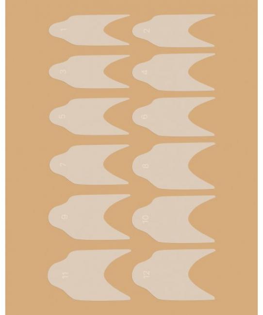Moules carrés - Pochoirs pour manucure française sur formes supérieures (12 pièces/ensemble)