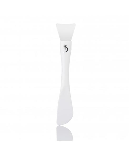Double-sided plastic brush for applying masks with a silicone tip (color: white)