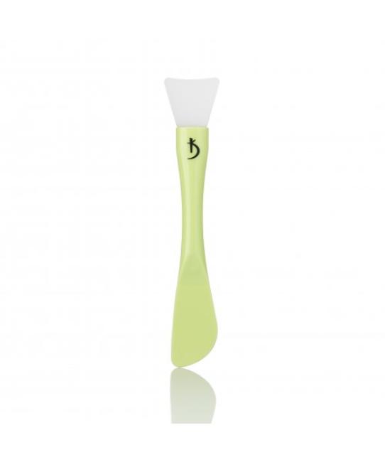 Pinceau en plastique double face pour l'application de masques avec embout en silicone (couleur : vert)