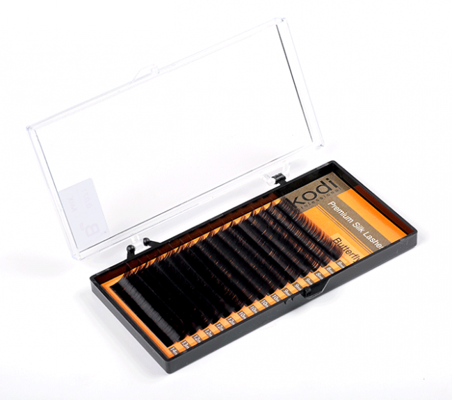 Eyelashes B 0.1 (16 rows: 12 mm), packaging Butterfly