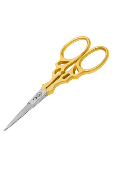 Ciseaux à sourcils avec poignées dorées