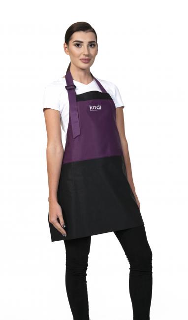 Kodi Apron Purple with Black Inserts, White Logo (short) 